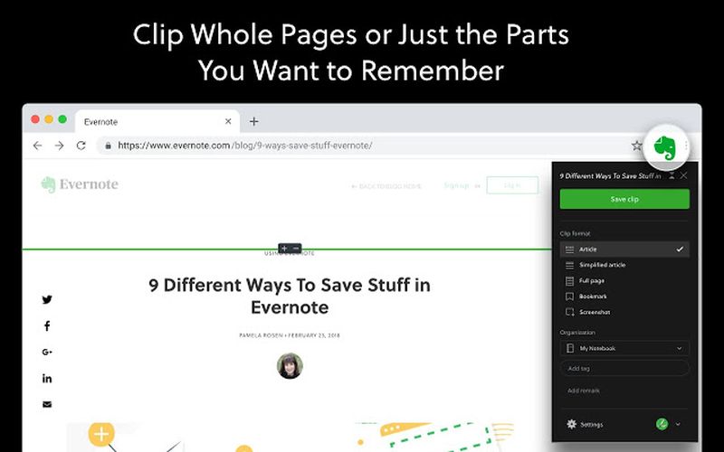 Evernote web clipper